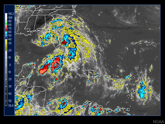 Imagen infrarroja de satélite
