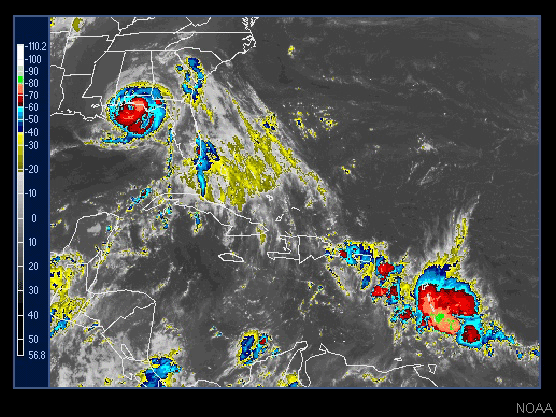 Imagen infrarroja de satélite