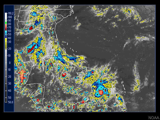 Imagen infrarroja de satélite.