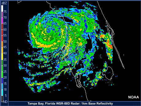 Imagen de radar de la Bahía de Tampa
