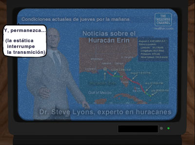 Imagen borrosa de TV.