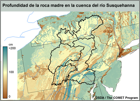 Profundidad de la roca madre