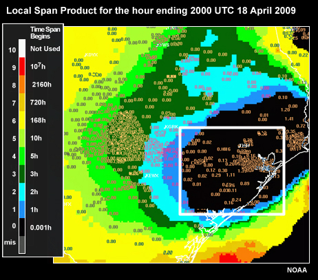 Local Span Product for the hour ending 2000 UTC 18 April 2009