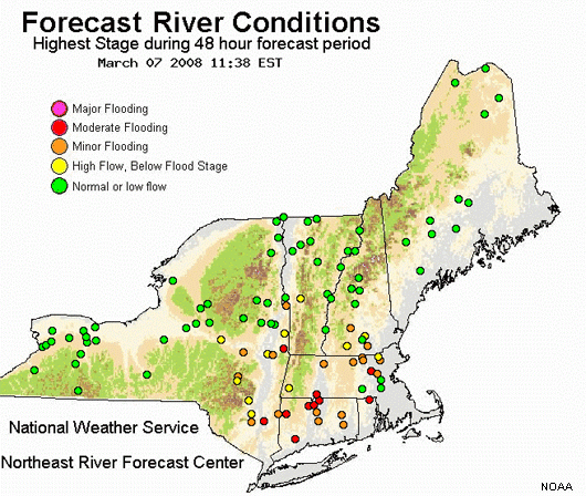 Flow forecast map northeast river forecast center
