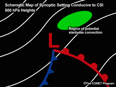 Schematic map of synoptics setting conducive to CSI