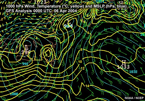 animation of MSLP and temperature grids from Eta model