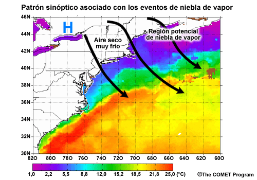 Condiciones sinópticas en el Atlántico noroccidental asociadas con la niebla de vapor