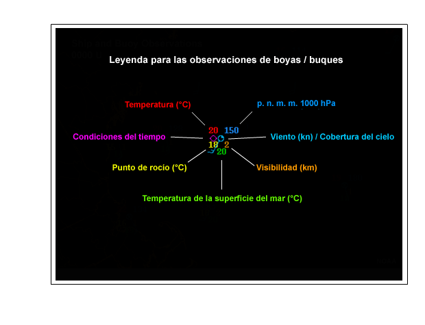Leyenda para observaciones en superficie