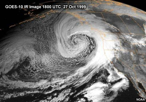 GOES-10 VIS Image of the U.S. West Coast 1800 UTC 27 Oct 1999