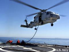 Foto del aterrizaje de un helicóptero