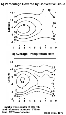 Graph of clouds and precipitation for African wave