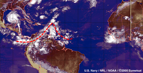 Satellite image of a tropical wave
