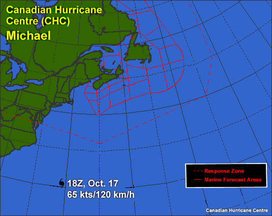 Position of Hurricane Michael 18Z Oct 17 2000