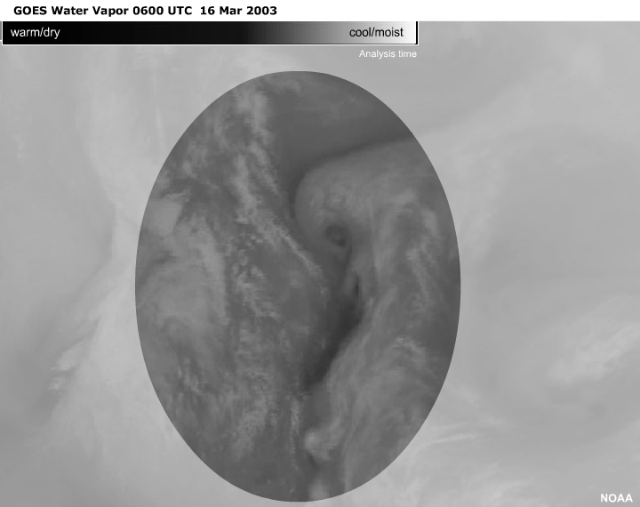 GOES Water Vapor 1430 UTC 04 Mar 2003