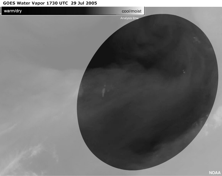 GOES Water Vapor 1730 UTC 29 Jul 2005