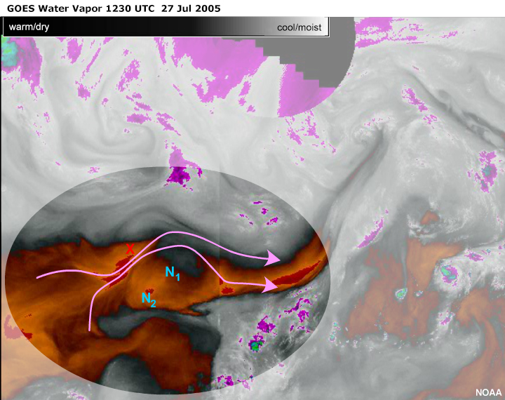 GOES Water Vapor 1230 UTC 27 July 2005 feedback