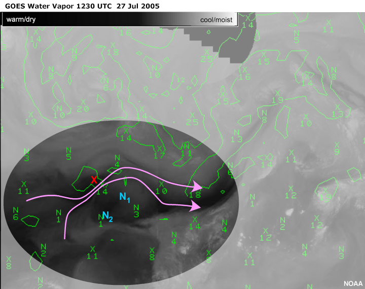 GOES Water Vapor 1230 UTC 27 Jul 2005 feedback