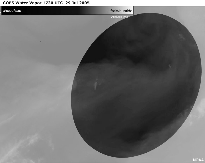 GOES Water Vapor 1730 UTC 29 Jul 2005