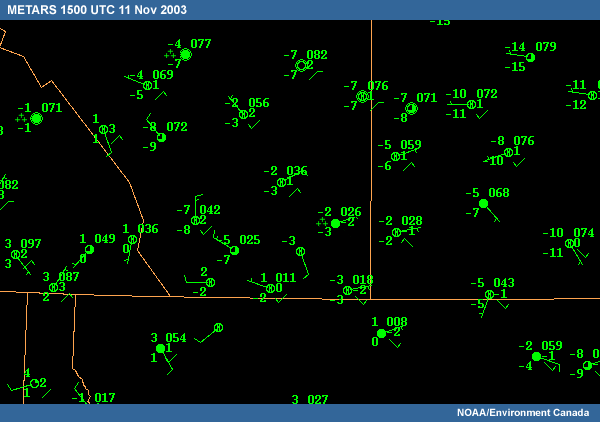 METARS for 15 UTC 11 November 2003