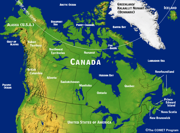 Reference map of Canada