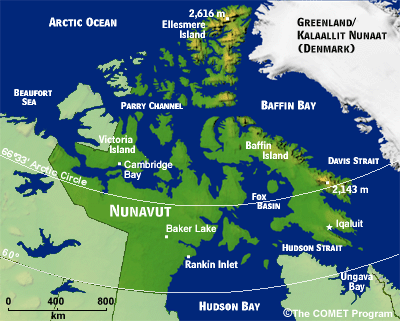 Map of Nunavut