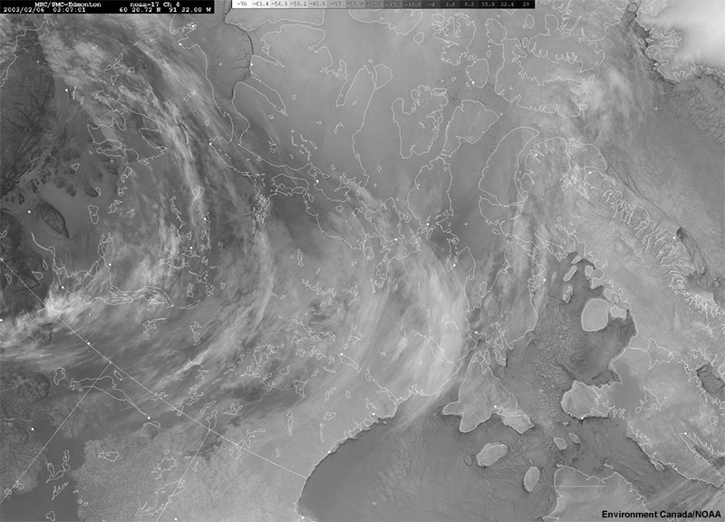 NOAA-17 11 μm IR 0307 UTC 06 Feb 2003