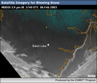 MODIS 3.9 micrometer IR 1740 UTC 06 February 2003
