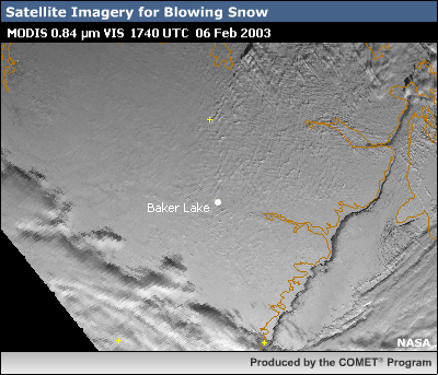 MODIS .84 micrometer visible 1740 UTC 06 February 2003