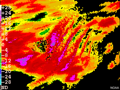 Radar image over New England coast, 13 UTC