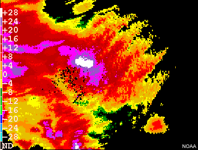 Radar image over New England coast, 17 UTC