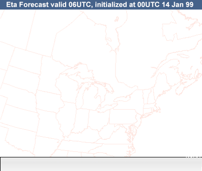 Eta Forecast valid 06UTC, initialized at 00UTC 14 Jan99