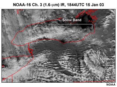NOAA-16 1.6 micrometer IR image, 1844 UTC, 15 January 2003