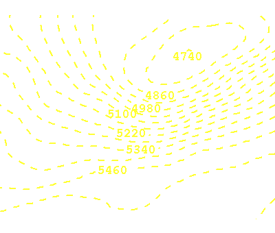 1000-500hPa Thickness (m) overlay