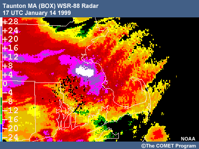 Taunton MA (BOX) WSR-88 Radar 17 UTC Jan 14 99
