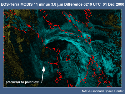 EOS-Terra Modis 11 micrometer IR 0210 UTC 01 Dec 2000