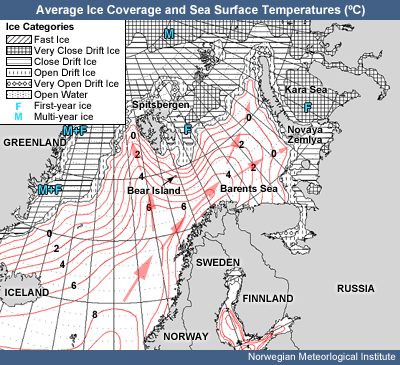 Ice and sea surface temperature analysis over NE Atlantic and European waters from 5 February 2001 