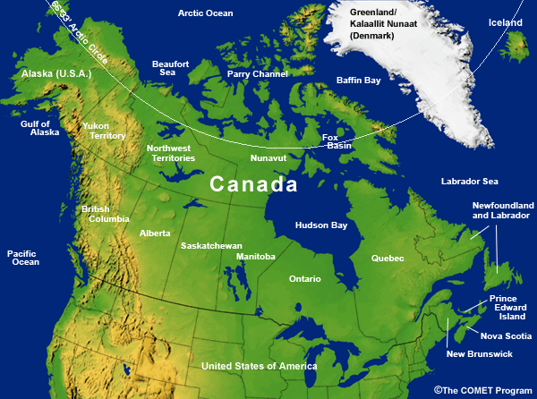 Reference map of Canada