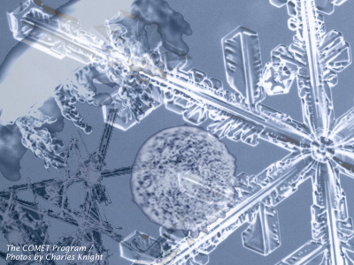 Collage of various ice crystals