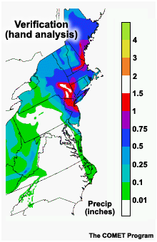 Total precip from December 30, 2000 based on hand analysis