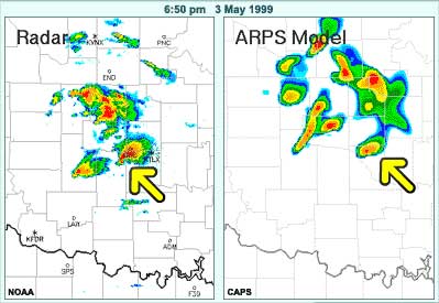 Details at 6:50pm highlighting hook echo and weakening storm