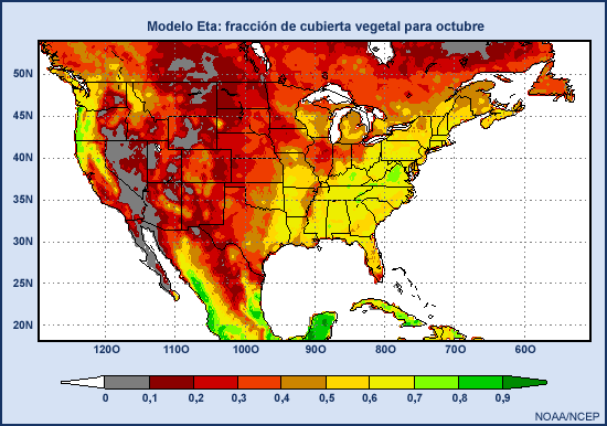 Eta: fracción de cubierta vegetal para octubre