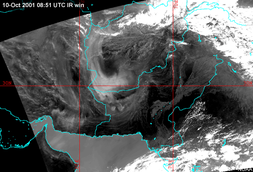visible image over central asia showing blowing dust