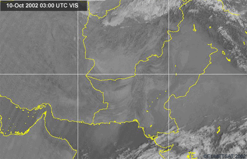 meteosat visible loop showing dust plume over central asia.