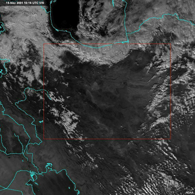 avhrr visible image over iran.