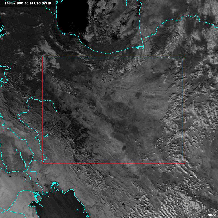 avhrr sw ir image (1.6 micrometers) over Iran.