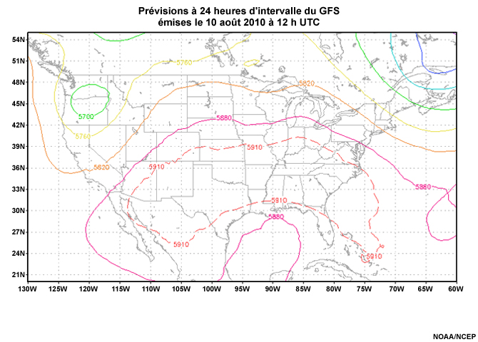GFS 12 UTC 10 August 201 Run Forecast at 24-Hour Intervals Image 2