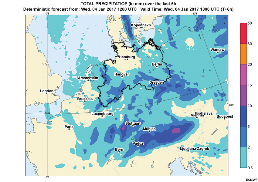 A loop of deterministic total QPFs, initialized 12Z on 4 January with forecast hours every 6 hours through 12Z 9 January (hours 00 - 120)