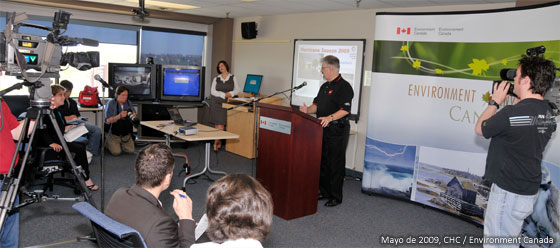 Informe del Centro Canadiense de Huracanes dirigido a los medios de comunicación, mayo de 2009.