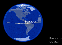 Animación del efecto de la radiación entrante en la atmósfera terrestre