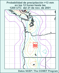 Probabilidad de > 13 mm de precipitación